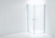 Royal Niagara bruseafskærmning 900x900 mm, klart glas/blank sølv