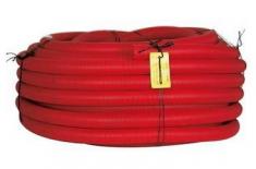 Hekaplast 75/63 mm PEH-kabelrør m/muffe, korr./glat, 50 m, rød