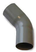 Plastmo bøjning 45 grader (75 mm) - grafit