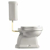 Lavabo Retro Low toilet med messing rr og S-ls - Blank hvid