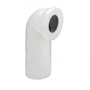 Universal afløbsbøjning 110mm 90 grader, Hvid - til toilet med P-lås