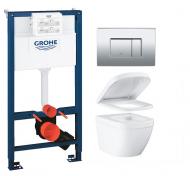 Grohe Euro kompakt toiletpakke inkl. sde m/soft-close, mellem cisterne og krom betjening