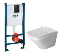 Duravit Durastyle Rimless toiletpakke inkl. sde m/softclose, cisterne og mat sort betjening