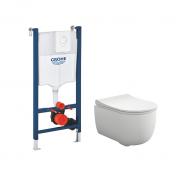 Svedbergs Alta kompakt rimless toiletpakke inkl. sde m/softclose, cisterne og hvid betjening