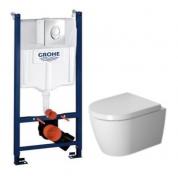 Duravit Me by Starck Compact Rimless toiletpakke inkl. sde m/softlose, cisterne og krom betjening