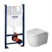 Duravit Me by Starck Compact Rimless m/wondergliss toiletpakke inkl. sde m/softslose, cisterne og krom betjening