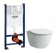 Laufen Pro Rimless Compact m/LCC toiletpakke inkl. sde m/soft-close, cisterne og krom betjening