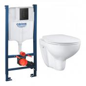 Grohe Bau Rimless toiletpakke inkl. sde m/softslose, cisterne og sort betjening