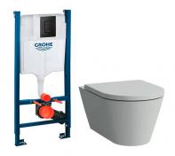 Laufen Kartell Rimless toiletpakke inkl. sde m/soft-close, cisterne og mat sort betjening