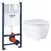 Grohe Essence Rimless toiletpakke inkl. sde m/soft-close, cisterne og krom betjening