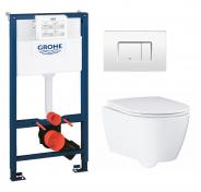Grohe Essence Rimless toiletpakke inkl. sde m/soft-close, mellem cisterne og hvid betjening