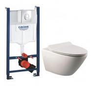 Casse Spring RIMless toiletpakke inkl. sde m/soft-close, cisterne og krom betjening
