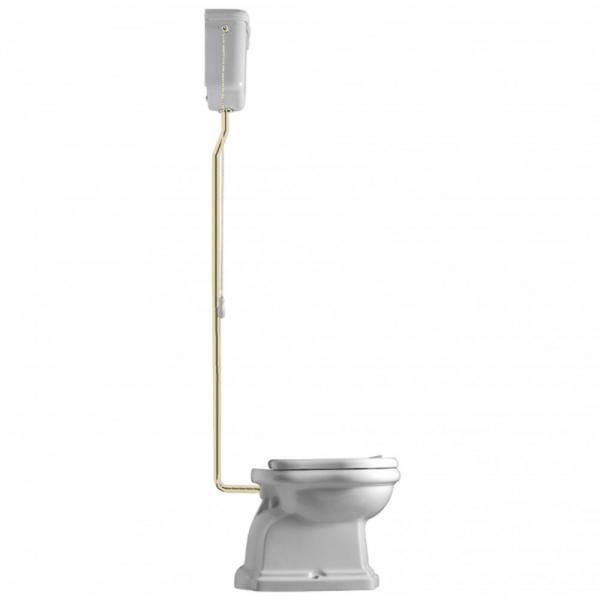 Lavabo Retro HIGH toilet med messing rør og S-lås - Blank hvid