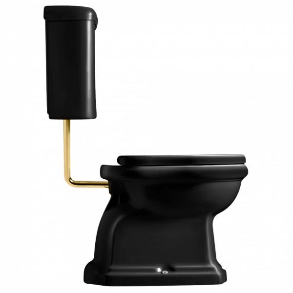 Lavabo Retro Low toilet med messing rør og S-lås - Blank Sort