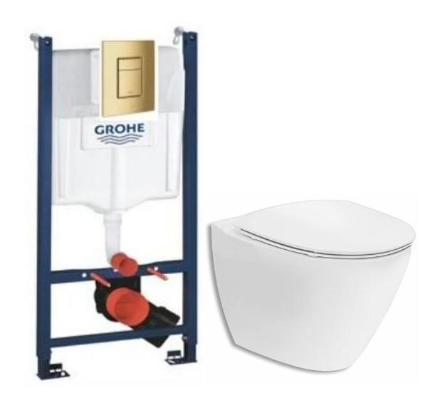 Ifö Spira Art toiletpakke inkl. sæde m/soft-close, cisterne og messing betjening