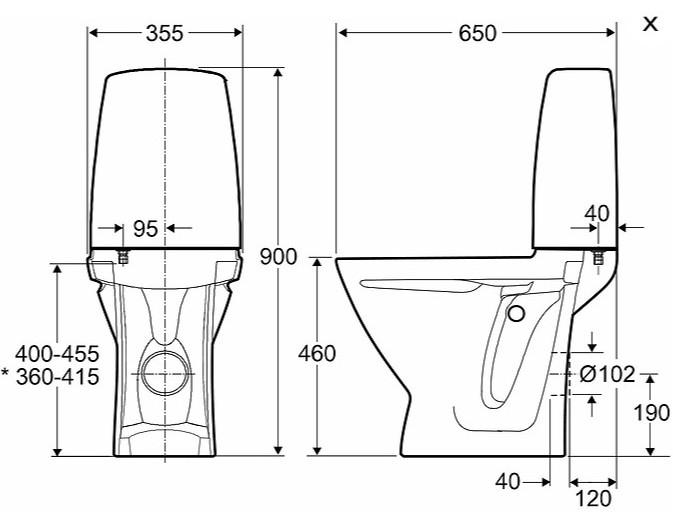 Ifö Sign toilet 6872 med Ifø clean og universallås - Høj model