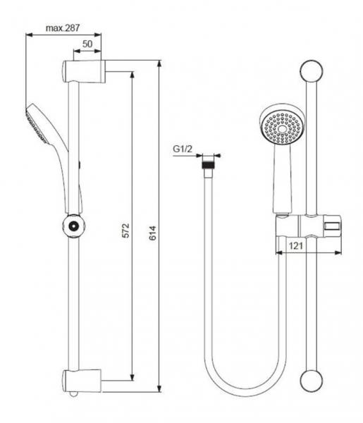 Ideal Standard S1 brusesæt - Ø80 mm håndbruser