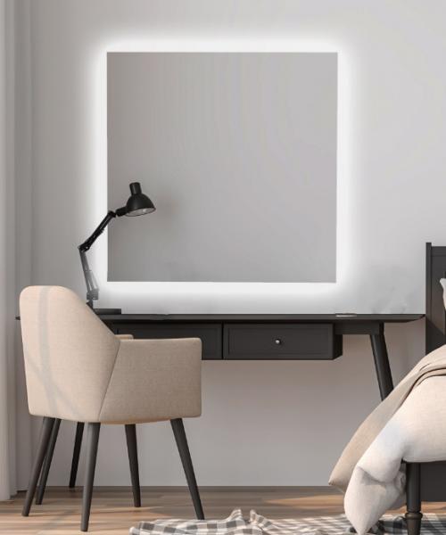 Mona firkantet spejl m/backlight - 80 cm