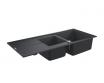 Grohe K400 80-C dobbelt k�kkenvask m/afl�bsbakke - Sort granit