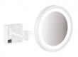 Hansgrohe AddStoris barber-/kosmetikspejl med LED-lys - Mat hvid