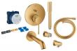 Grohe komplet indbygningspakke til badekar - B�rstet Cool Sunrise