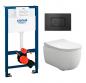 Svedbergs Alta kompakt rimless toiletpakke inkl. sæde m/softclose, mellem cisterne og mat sort betjening