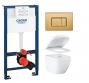 Grohe Euro kompakt Rimless toiletpakke inkl. sæde m/soft-close, mellem cisterne og messing betjening