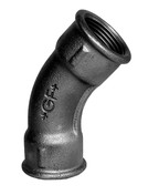 Sort 45 gr b�jning 1/2 - Muffe - Muffe