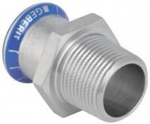 Geberit Mapress rustfri overgang - 22 mm x &frac34;" nippel
