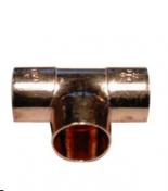 Tee 22 - 22 - 18 mm med loddemuffer