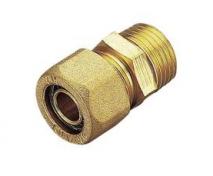 Pex kompressionsovergang med nippel - 3/4" x 22 mm