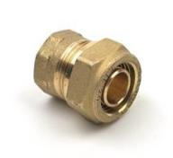 Pex kompressionsovergang med muffe - 1/2" x 20 mm