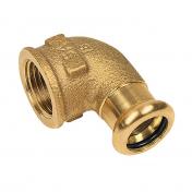 Altech kobber Cu press vinkel 90º m/indvendigt gevind og muffe - 1/2" - 12 mm