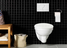 Hafa Wall toiletpakke m/krom trykknap