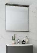 Hafa Store spejl 600 m/LED-profil og hylde - Antracit