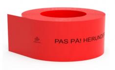 Kabelafdækning 100 mm x 2,0 mm x 50 m, rød, stærkstrøm