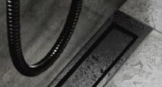 Unidrain Highline ramme - Brstet sort - 700/10 mm