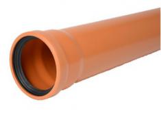 Wavin 110 x 500 mm PVC-kloakrør med muffe