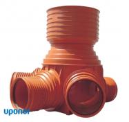 Uponor 110 x 425 mm TP2-brønd, glat, højre/venstre tilløb