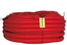 Hekaplast 40/32 mm PEH-kabelrør u/muffe, korr./glat, 50 m, rød