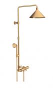 AXOR Showerpipe m/termostat designet af Front - Børstet messing