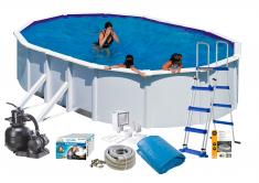 Swim & Fun Pool Basic 132 500x300 cm Hvid Sidesup.