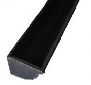 Endebund lang aluminium 1/4 rund sort venstre 12" - 333 mm