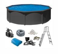 Swim & Fun Pool Round Ø460 x 120 cm - Antracit Grey