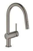 Grohe NEW Minta kkkenbatteri m/udtrk og Dual spray - Brstet Hard Graphite