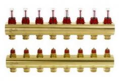 Danfoss FHF-8F gulvvarmemanifold 8 kredse med flowmåler