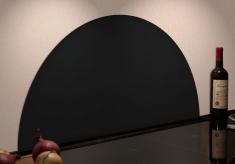 Halvcirkel stænkplade til køkken - 80 x 40 cm - Mat sort glas