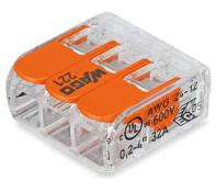 Wago Samlemuffe 3x0,2-4 mm transparent, serie 221 50 styk