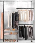 Wenko Hercules teleskopsystem til garderobe Duo 164-215 cm - Sort