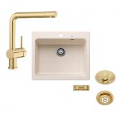 Blanco Naya 6 UX kkkenvask m/Linus kkkenarmatur - Sain gold/Soft white